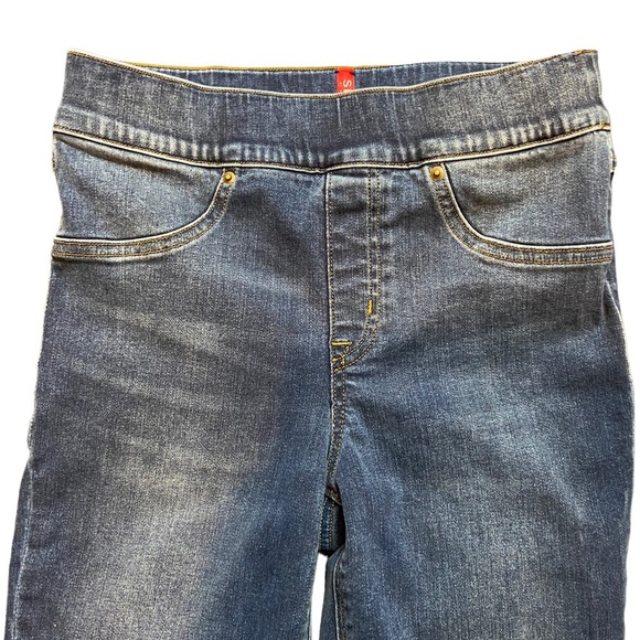 Spanx Pull On Denim Jeggings Distressed Frayed Hem Casual Jeans - Picture 12 of 15